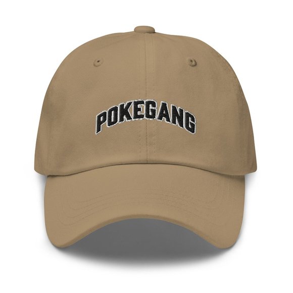 PokeGang Unisex Khaki Antique Buckle 100% Chino Cotton Twill Adjustable Hat